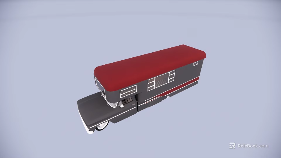 Modern Steel Security Door With Red Top Panel And Secure Lock System 3d model