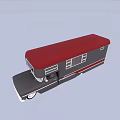 Modern Steel Security Door With Red Top Panel And Secure Lock System 3d model