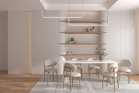 Dining table and chair 3d model