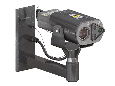 Projection Monitoring Camera With Wall Mounted Bracket And High Definition Surveillance Lens 3d model