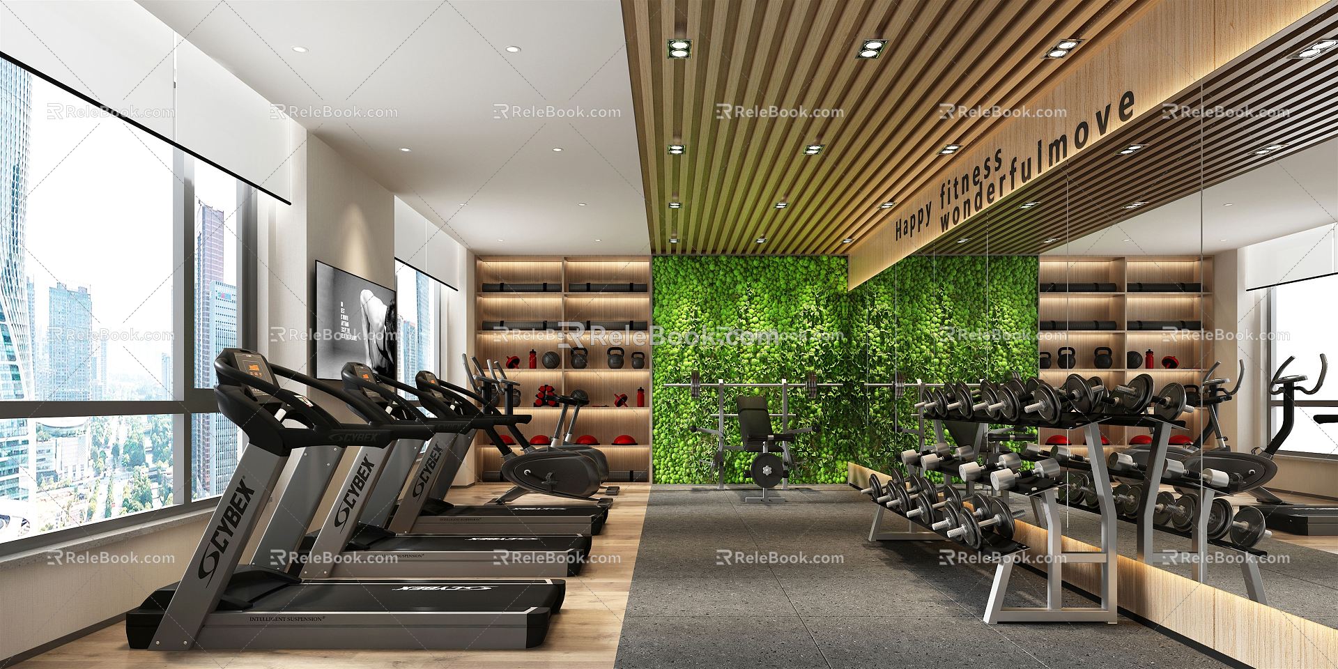 Modern Gym Staff Fitness Area 3d model