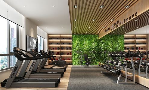 Modern Gym Staff Fitness Area 3d model