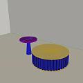 Two Modern Round Coffee Tables With Pedestal And Ribbed Base Design 3d model