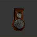 Vintage Wooden Wall Clock With Carved Details Ornate Top And Glass Panel