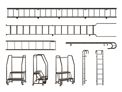 Ladder Climbing Ladder Hardware Tools Telescopic Ladder Metal Equipment 3d model