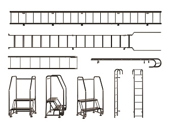 Ladder Climbing Ladder Hardware Tools Telescopic Ladder Metal Equipment 3d model