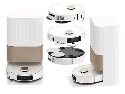 Modern Smart Robot Vacuum Cleaners With White Design And Multiple Angles 3d model