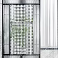 Modern Interior Partition Design With Striped Glass And Grid Patterns 3d model
