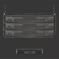 Black Stacked Long Ventilation Grille Components With Grid Design And Smaller Part