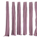 Burgundy Draped Curtains With Sunlight Streaming Through Soft Light Shadow Effects 3d model