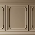 Elegant Beige Wall Panel Design With Decorative Carved Lines And Frames