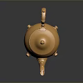 Elegant Golden Teapot With Decorative Spout Handle And Ornate Base Design