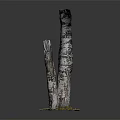 Natural Wooden Stone Sculpture With Irregular Columns And Textured Surface On Grass Base