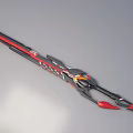 Modern Black and Red Blade Weapon with Sleek Futuristic Design and Decorative Details