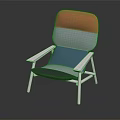 Modern Minimalist Chair With Multi Colored Backrest Seat And White Wooden Legs
