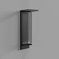 Modern Minimalist Wall Sconce With Black Metal Frame And Striped Glass Shade For Soft Lighting