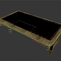 Functional Table Featuring Wooden Structure Transparent Tabletop And Decorative Edge Modern Design
