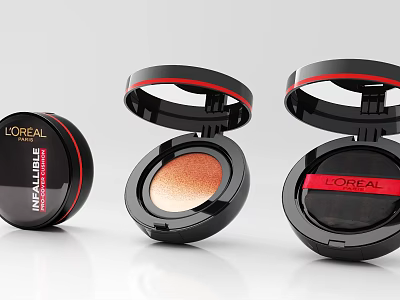 L'OREAL Beauty Compact Powder Products With Open And Closed Packaging Design 3d model