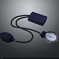 Manual Blood Pressure Monitor With Blue Cuff Inflation Bulb And Dial Gauge
