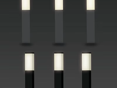 Outdoor Garden Lights Modern Sleek Cylindrical Design With White Illumination And Exterior Use 3d model