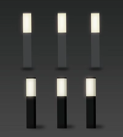 Outdoor Garden Lights Modern Sleek Cylindrical Design With White Illumination And Exterior Use 3d model