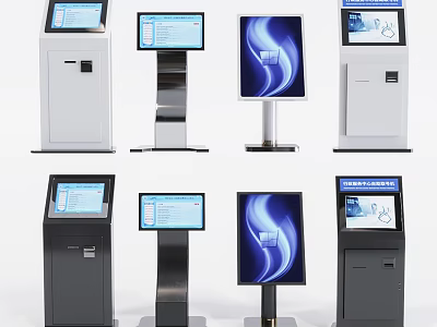 Public Facilities Digital Self Service Kiosks With Interactive Screens And Modern Styles 3d model