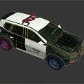 Modern Police SUV Car With Roof Mounted Red Blue Lights And Sleek Exterior Design