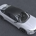 White Modern Car With Sleek Design Black Roof Front Grille and Alloy Wheels