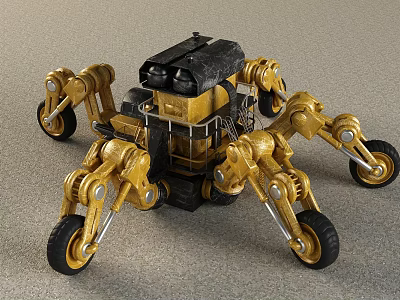 Intelligent Spider Like Machine With Multiple Mechanical Legs And Wheels For Industrial Use 3d model