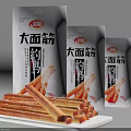 Weilong Big Gluten Spicy Strips Tasty Snack Food With Packaging Bags On Plate