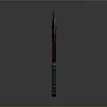 Mythical Battle Axe With Silver Blades Green Gemstone And Red Green Handle