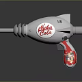 Nuka Cola Toy Gun With Cartoon Character Grip And White Metallic Body