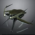 Futuristic Metallic Space Probe Structure With Aerodynamic Design For Deep Space Exploration 3d model