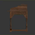 Wooden Writing Desk With Drawers Small Cabinet And Desktop Ink Bottle Paper Pencil