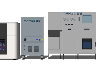 Advanced Industrial Equipment With Multiple Units Control Panels And Display Screens 3d model