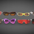 Various Stylish Sunglasses Featuring Heart Butterfly Square Shapes And Colorful Lenses