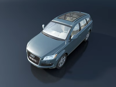 Silver Gray Audi SUV With Sunroof And Modern Exterior Design 3d model