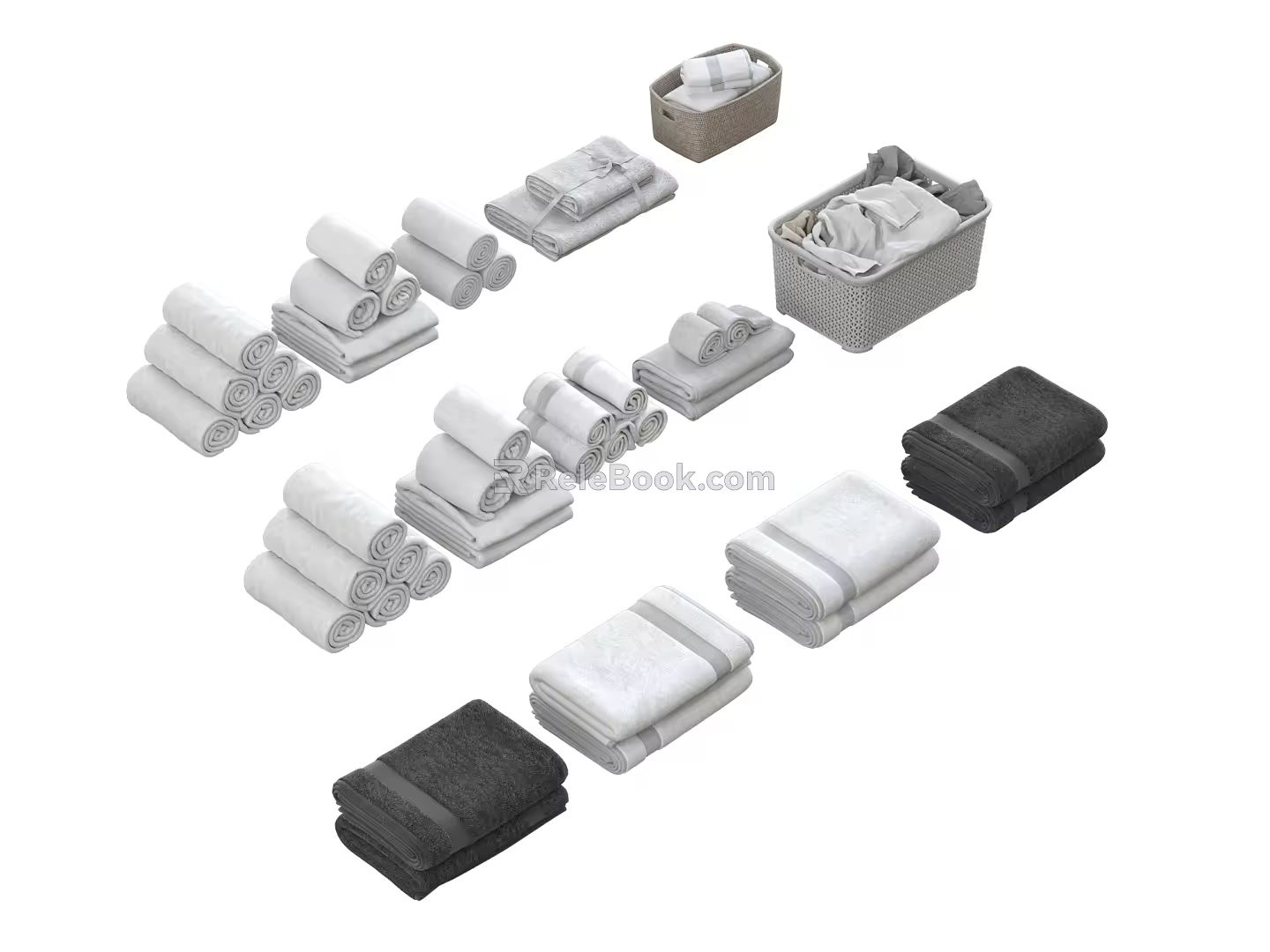 Towel Rack Towel Bathrobe Folding Towel 3d model