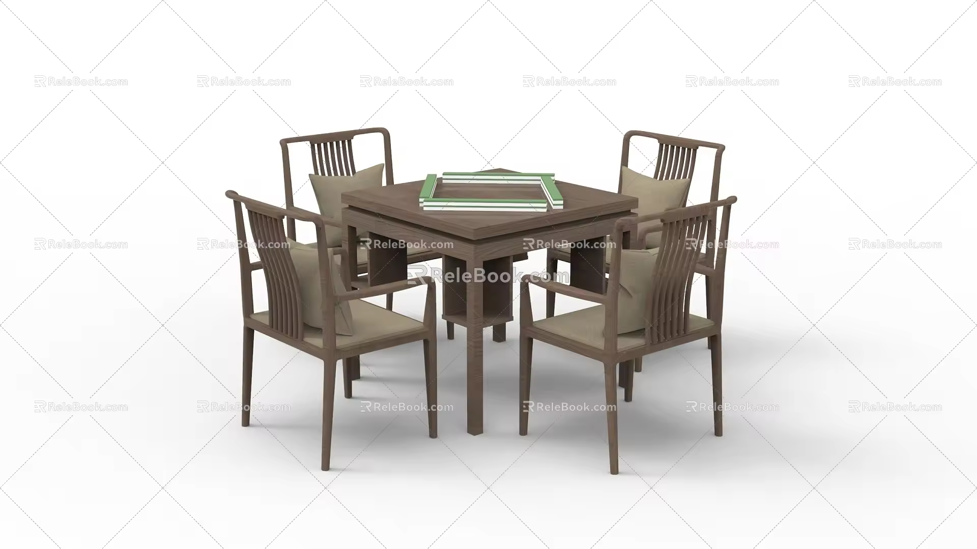 New Chinese Mahjong Table and Chair Chess and Card Table 3d model