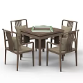 New Chinese Mahjong Table and Chair Chess and Card Table 3d model