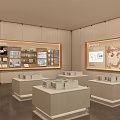 Elegant Modern Sales Office Interior With Sample Displays Models And Counters