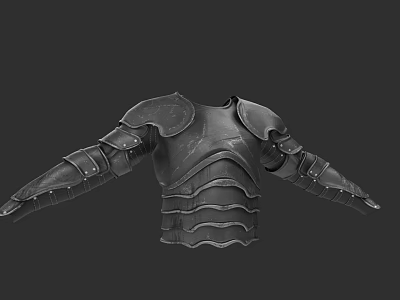 Game Movie Character Medieval Metal Armor 3D Model With Shoulder Chest Plates 3d model