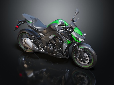 Modern Motorcycle Kawasaki Motorcycle 3d model