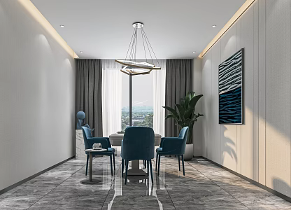 Modern Mahjong Room Chess and Card Room Mahjong Table and Chair Billiard Table Home Entertainment Room Decorative Cabinet 3d model