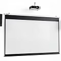 Projection Monitoring System Setup With Ceiling Mounted Projector And Wall Projection Screen