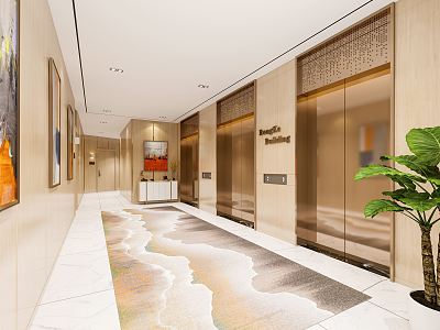 modern elevator hall model