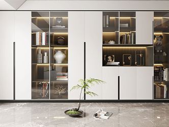 Modern bookcase 3d model