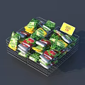 Modern Colorful Decorative Ornament Set In Metal Wire Basket For Home Display Decor