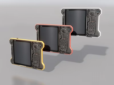 Industrial Equipment Rugged Tablets Three Colors Yellow Red Black Durable Casing 3d model