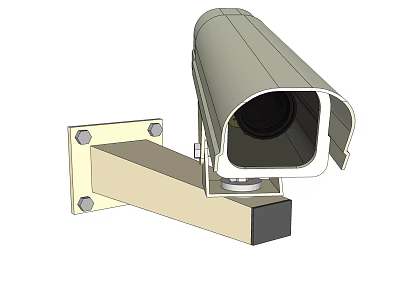 Projection Monitoring Security Camera With Sturdy Mounting Bracket And Protective Housing Design 3d model